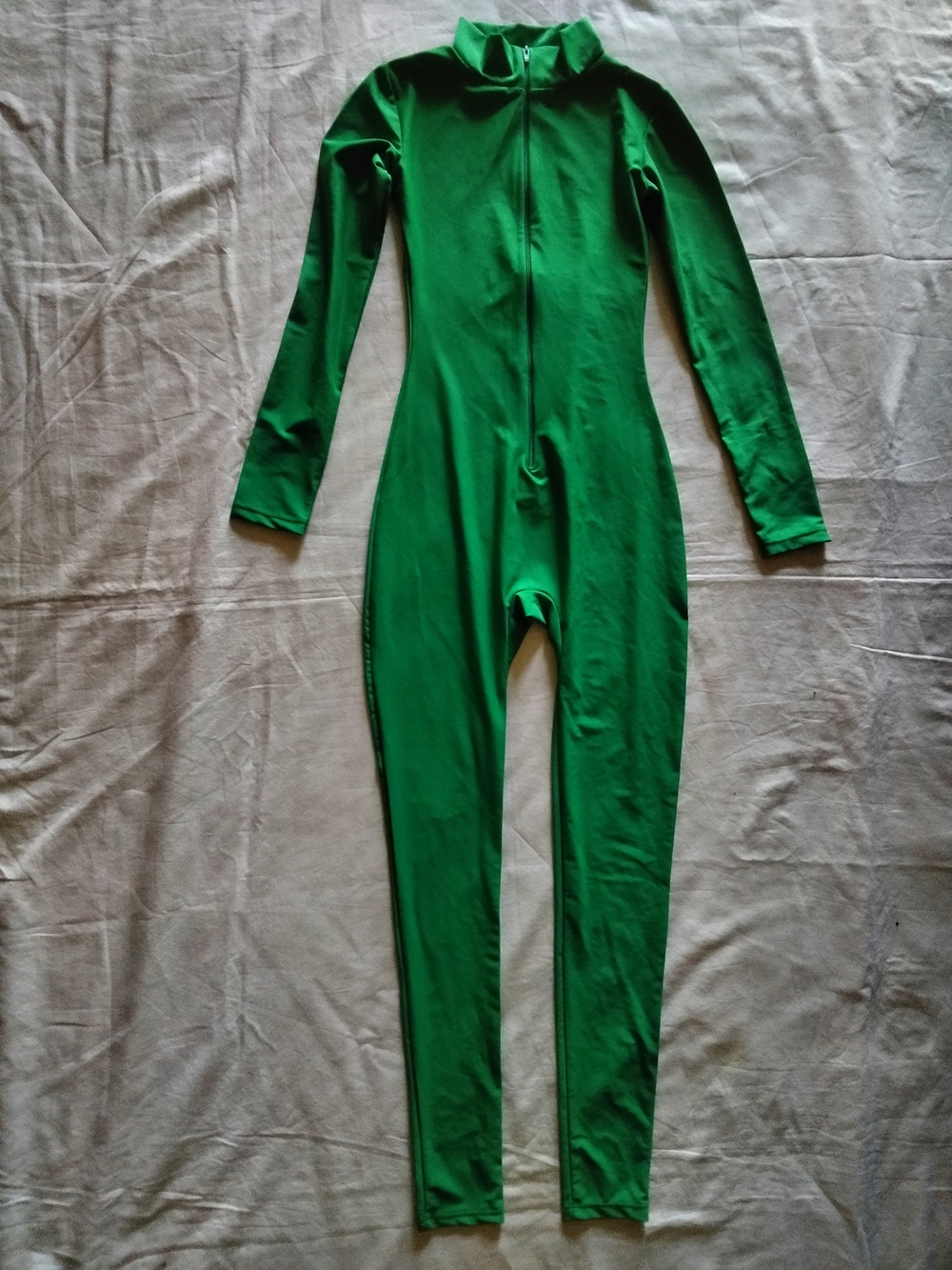 Source Unknown Green Long-Sleeve Stretch Jumpsuit